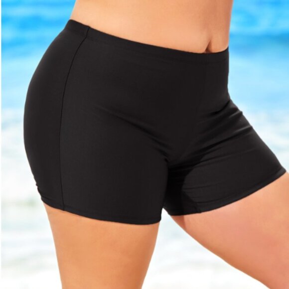 Rotita NWT High Waisted Black Swimwear Shorts - Picture 1 of 5